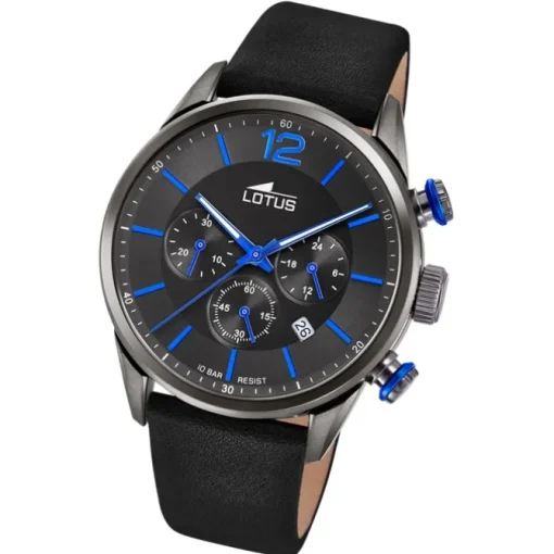 Lotus Herrenuhr Khrono Armbanduhr Leder schwarz UL18687/3