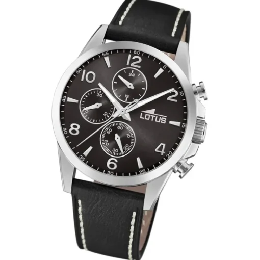 Lotus Herrenuhr Khrono Armbanduhr Leder schwarz UL18630/4