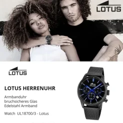 Lotus Herrenuhr Khrono Armbanduhr Edelstahl schwarz UL18700/3