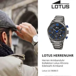 Lotus Herrenuhr Khrono Armbanduhr Edelstahl schwarz UL18686/3
