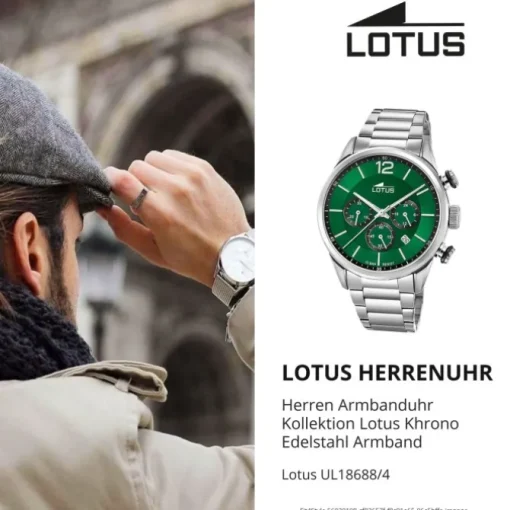 Lotus Herrenuhr Khrono Armbanduhr Edelstahl silber UL18688/4