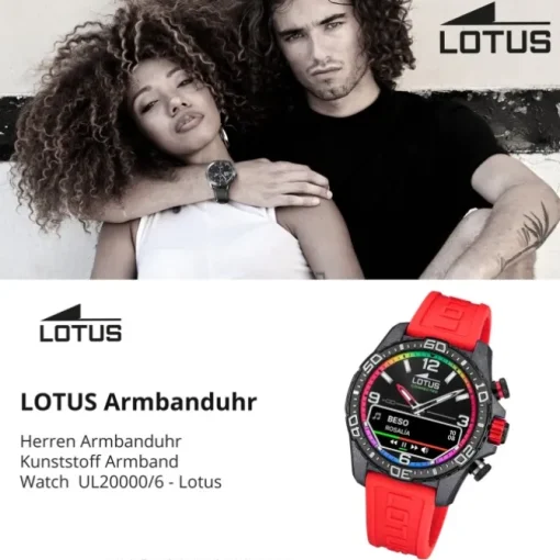 Lotus Herrenuhr Kunststoff rot Lotus Multifunktion Armbanduhr UL20000/6