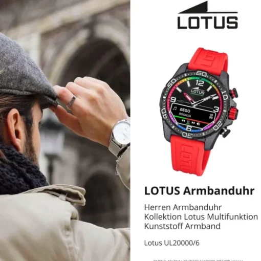 Lotus Herrenuhr Kunststoff rot Lotus Multifunktion Armbanduhr UL20000/6