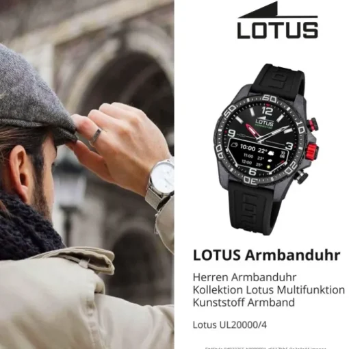 Lotus Herrenuhr Kunststoff schwarz Lotus Multifunktion Armbanduhr UL20000/4