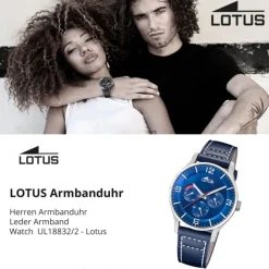 Lotus Herrenuhr Leder blau Lotus Classic Armbanduhr UL18832/2