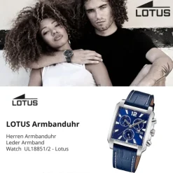 Lotus Herrenuhr Leder blau Lotus Classic Armbanduhr UL18851/2
