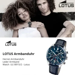 Lotus Herrenuhr Leder blau Lotus Classic Armbanduhr UL18915/2