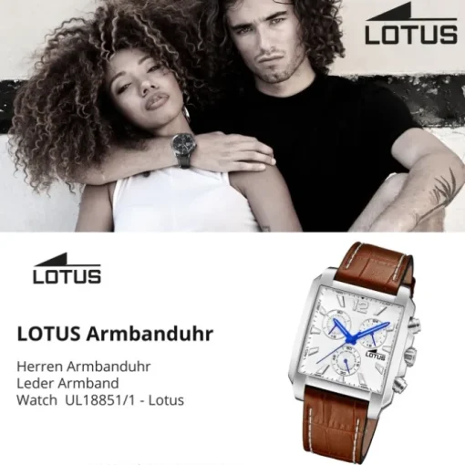 Lotus Herrenuhr Leder braun Lotus Classic Armbanduhr UL18851/1