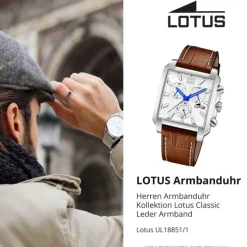 Lotus Herrenuhr Leder braun Lotus Classic Armbanduhr UL18851/1