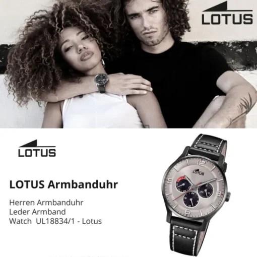 Lotus Herrenuhr Leder schwarz Lotus Classic Armbanduhr UL18834/1