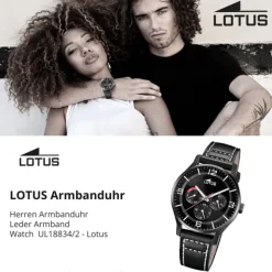 Lotus Herrenuhr Leder schwarz Lotus Classic Armbanduhr UL18834/2