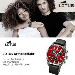 Lotus Herrenuhr Leder schwarz Lotus Classic Armbanduhr UL18683/5