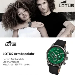 Lotus Herrenuhr Leder schwarz Lotus Classic Armbanduhr UL18687/4