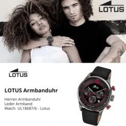 Lotus Herrenuhr Leder schwarz Lotus Classic Armbanduhr UL18687/6