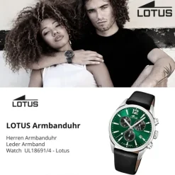 Lotus Herrenuhr Leder schwarz Lotus Classic Armbanduhr UL18691/4