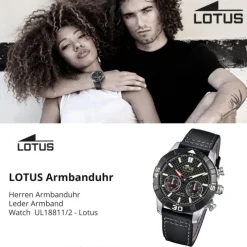 Lotus Herrenuhr Leder schwarz Lotus Classic Armbanduhr UL18811/2