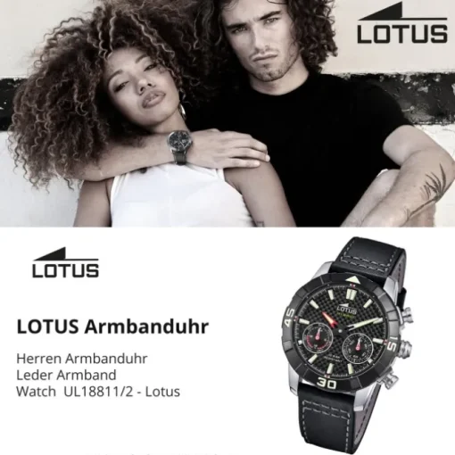 Lotus Herrenuhr Leder schwarz Lotus Classic Armbanduhr UL18811/2