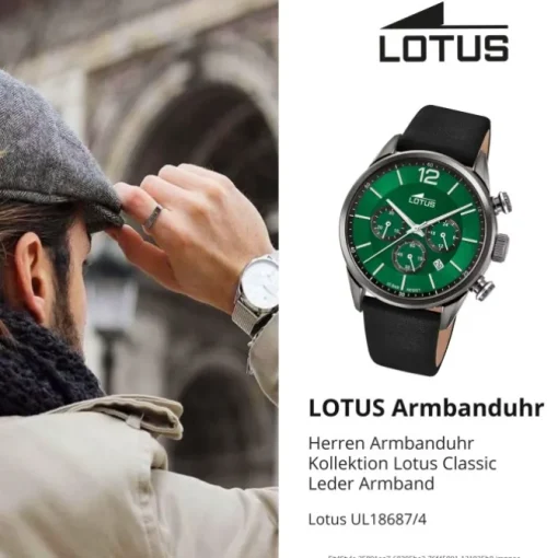 Lotus Herrenuhr Leder schwarz Lotus Classic Armbanduhr UL18687/4