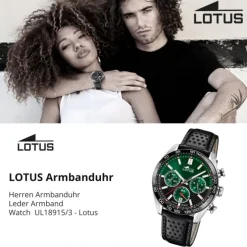 Lotus Herrenuhr Leder schwarz Lotus Classic Armbanduhr UL18915/3