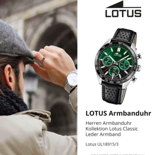 Lotus Herrenuhr Leder schwarz Lotus Classic Armbanduhr UL18915/3