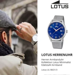 Lotus Herrenuhr Minimalist Armbanduhr Edelstahl silber UL18631/3