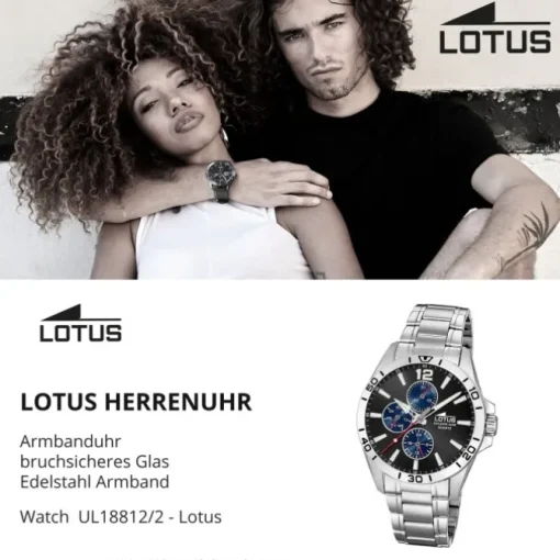 Lotus Herrenuhr Multifunktion Armbanduhr Edelstahl silber UL18812/2
