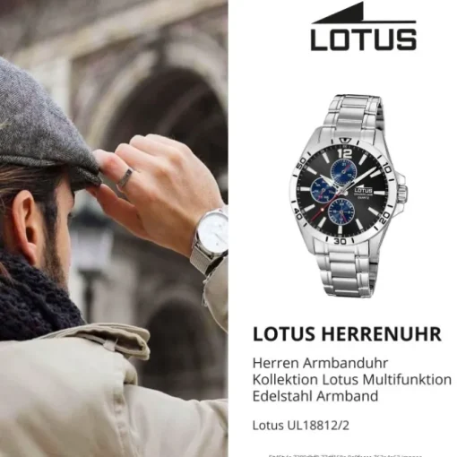 Lotus Herrenuhr Multifunktion Armbanduhr Edelstahl silber UL18812/2