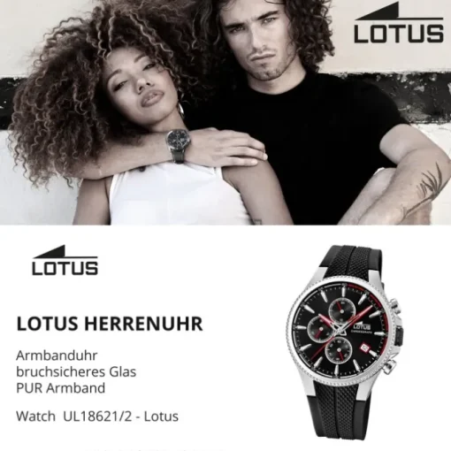 Lotus Herrenuhr -R- Armbanduhr PU schwarz UL18621/2