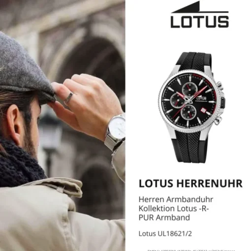 Lotus Herrenuhr -R- Armbanduhr PU schwarz UL18621/2