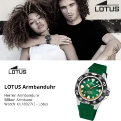 Lotus Herrenuhr Silikon grün Lotus Classic Armbanduhr UL18927/3