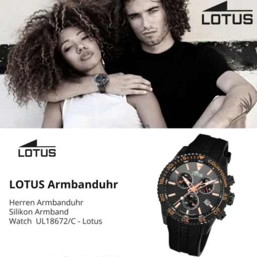 Lotus Herrenuhr Silikon schwarz Lotus Classic Armbanduhr UL18672/C