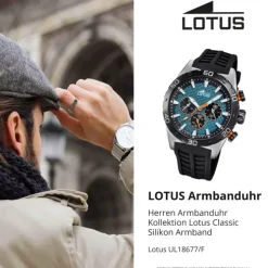 Lotus Herrenuhr Silikon schwarz Lotus Classic Armbanduhr UL18677/F