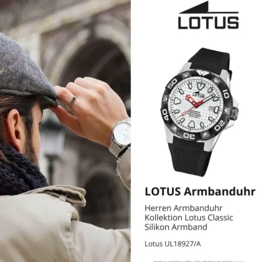 Lotus Herrenuhr Silikon schwarz Lotus Classic Armbanduhr UL18927/A