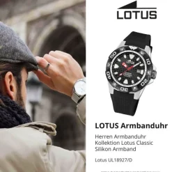 Lotus Herrenuhr Silikon schwarz Lotus Classic Armbanduhr UL18927/D