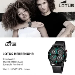 Lotus Herrenuhr Smartwatch Smartwatch Edelstahl schwarz UL50018/1