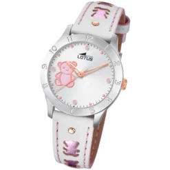 LOTUS Jugend Armbanduhr Junior 18657/B Quarz Leder weiß UL18657/B