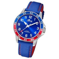Lotus Jugend Armbanduhr Junior 18787/1 Analog Leder blau rot UL18787/1