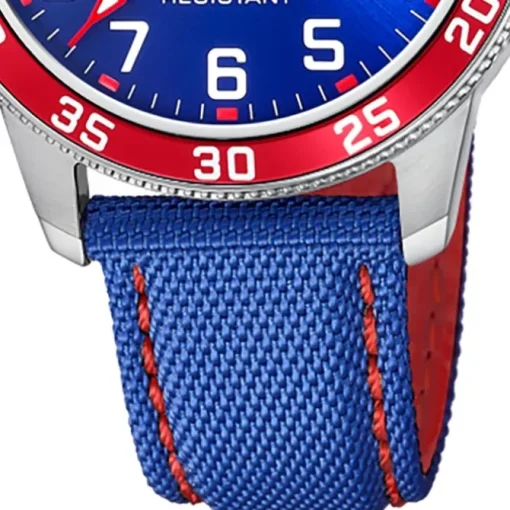 Lotus Jugend Armbanduhr Junior 18787/1 Analog Leder blau rot UL18787/1