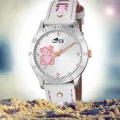 LOTUS Jugend Armbanduhr Junior 18657/B Quarz Leder weiß UL18657/B