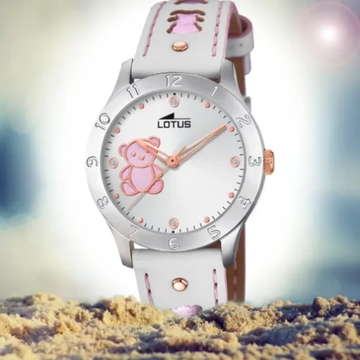 LOTUS Jugend Armbanduhr Junior 18657/B Quarz Leder weiß UL18657/B