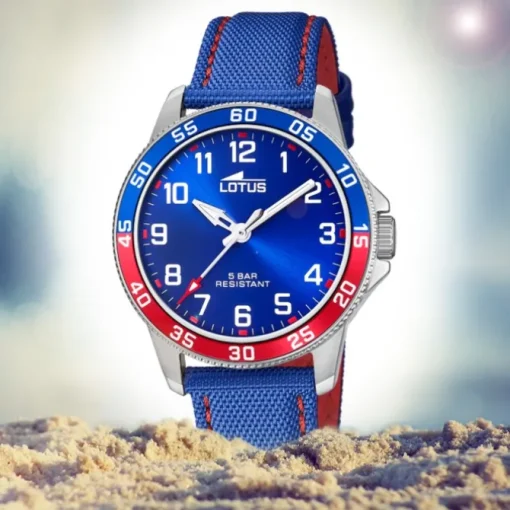 Lotus Jugend Armbanduhr Junior 18787/1 Analog Leder blau rot UL18787/1
