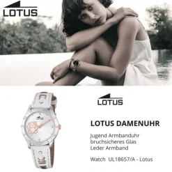 LOTUS Jugend Armbanduhr Junior 18657/A Quarz Leder weiß UL18657/A