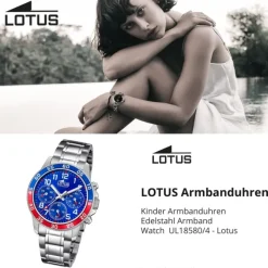 Lotus Jugend Kinderuhr Edelstahl silber Lotus Junior Armbanduhr UL18580/4