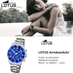 Lotus Jugend Kinderuhr Edelstahl silber Lotus Classic Armbanduhr UL18858/1