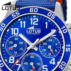 Lotus Jugend Kinderuhr Leder blau orange Lotus Junior Armbanduhr UL18581/6