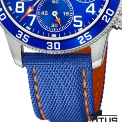 Lotus Jugend Kinderuhr Leder blau orange Lotus Junior Armbanduhr UL18581/6