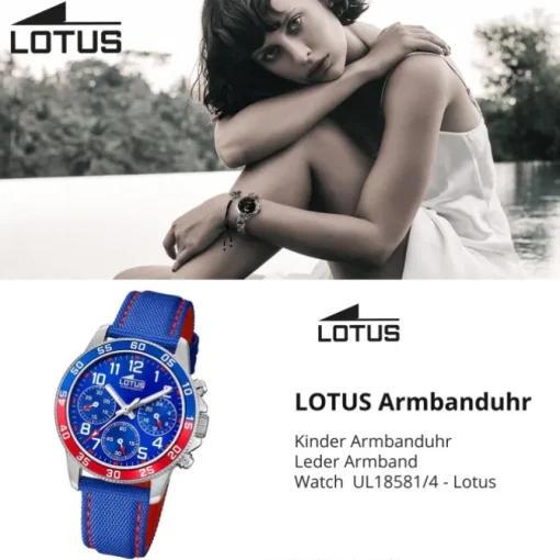 Lotus Jugend Kinderuhr Leder blaurot Lotus Junior Armbanduhr UL18581/4