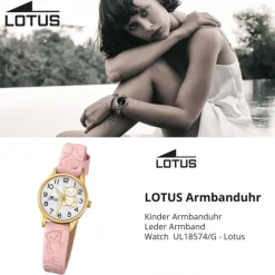 Lotus Jugend Kinderuhr Leder rosa Lotus Junior Armbanduhr UL18574/G
