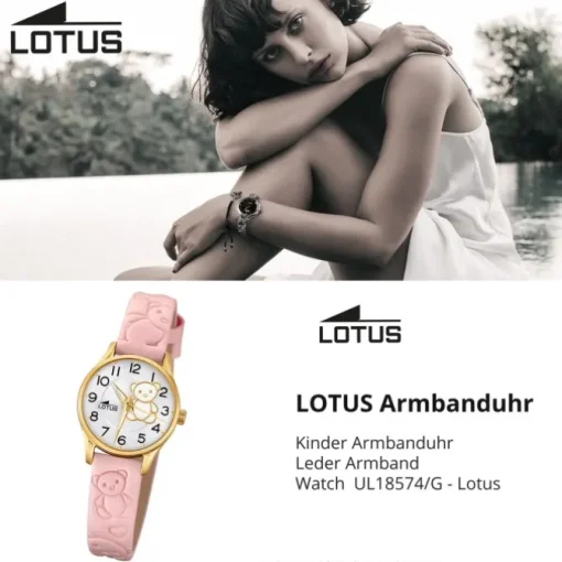 Lotus Jugend Kinderuhr Leder rosa Lotus Junior Armbanduhr UL18574/G