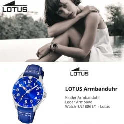 Lotus Jugend Kinderuhr Leder blau Lotus Classic Armbanduhr UL18861/1